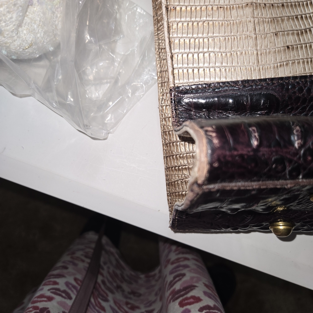 Brahmin Metallic and Dark Brown Tote Bag - Picture 8 of 16